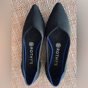Rothy's Pointy Toe Ballerinas in Black